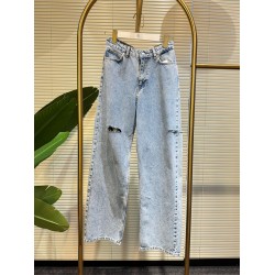 Mom Yırtık Detaylı Denim