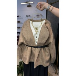 Kemerli Camel Ceket