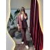 Yüksek Bel Kumaş Pantolon (Bordo)