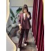 Yüksek Bel Kumaş Pantolon (Bordo)
